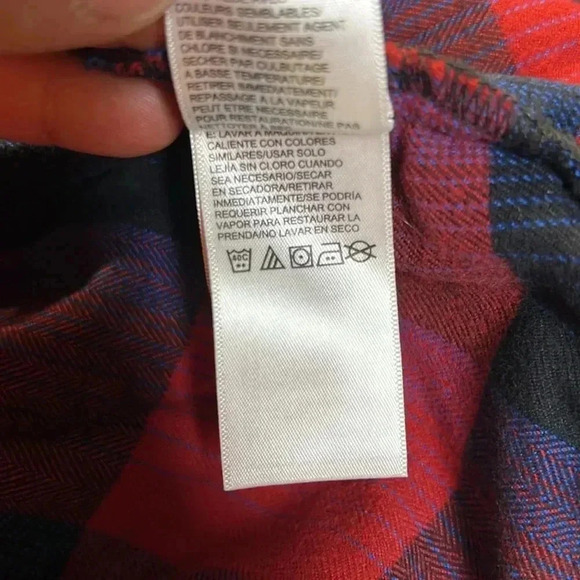 The North Face Mens Small Flannel Button Down red/blue Size S - Picture 6 of 7